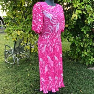 Diane Freis vintage pink tiger dress